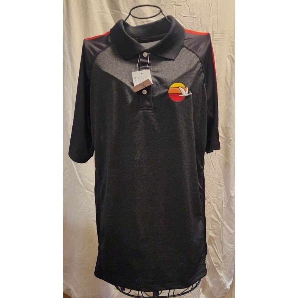 WAWA Sunset Goose Polo Shirt Size Small S Short Striped Sleeve Embroidered Logo